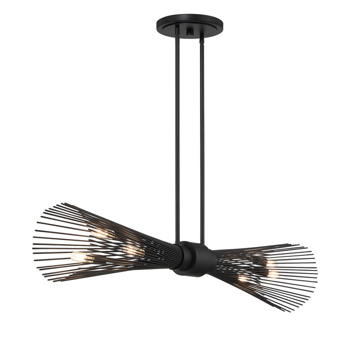 Savoy House 1-9601-6-89 Six Light Linear Chandelier, Matte Black