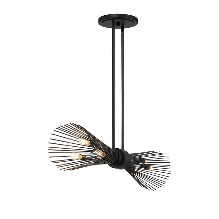 Savoy House 1-9601-6-89 Six Light Linear Chandelier, Matte Black