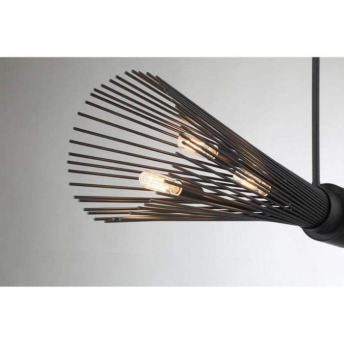 Savoy House 1-9601-6-89 Six Light Linear Chandelier, Matte Black