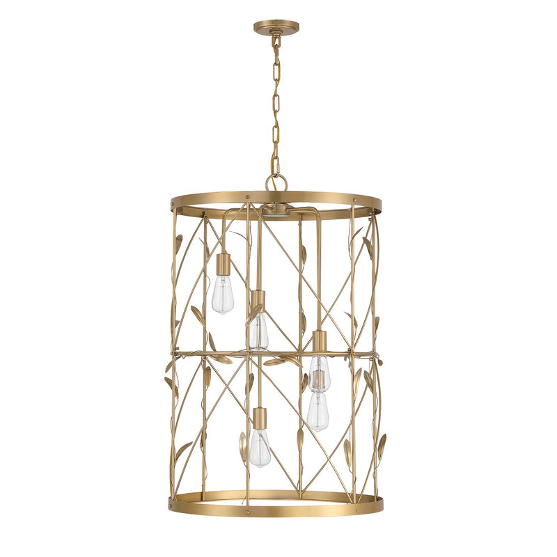 Savoy House 3-6599-5-171 Five Light Pendant, Burnished Brass