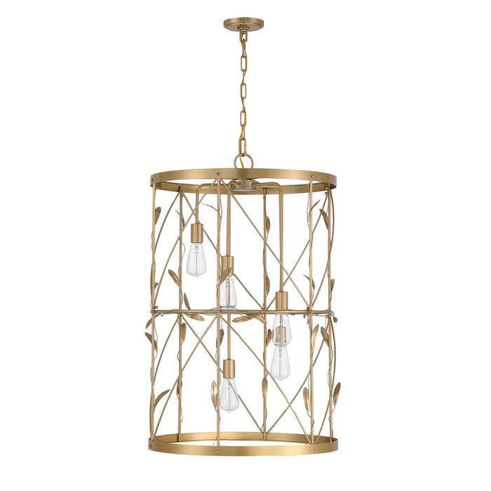 Savoy House 3-6599-5-171 Five Light Pendant, Burnished Brass