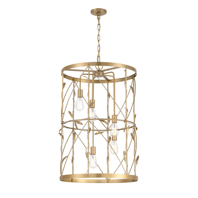 Savoy House 3-6599-5-171 Five Light Pendant, Burnished Brass