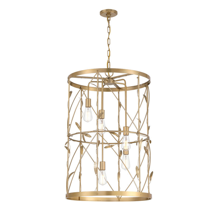 Savoy House 3-6599-5-171 Five Light Pendant, Burnished Brass