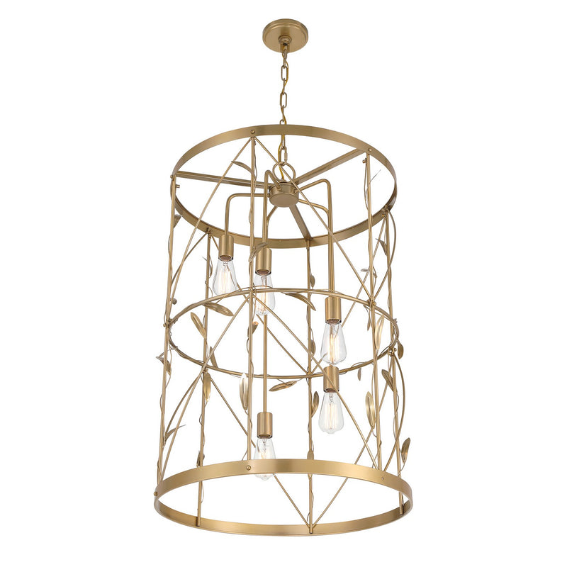 Savoy House 3-6599-5-171 Five Light Pendant, Burnished Brass