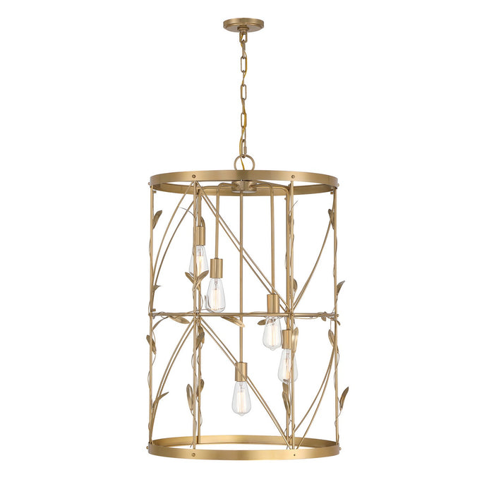 Savoy House 3-6599-5-171 Five Light Pendant, Burnished Brass