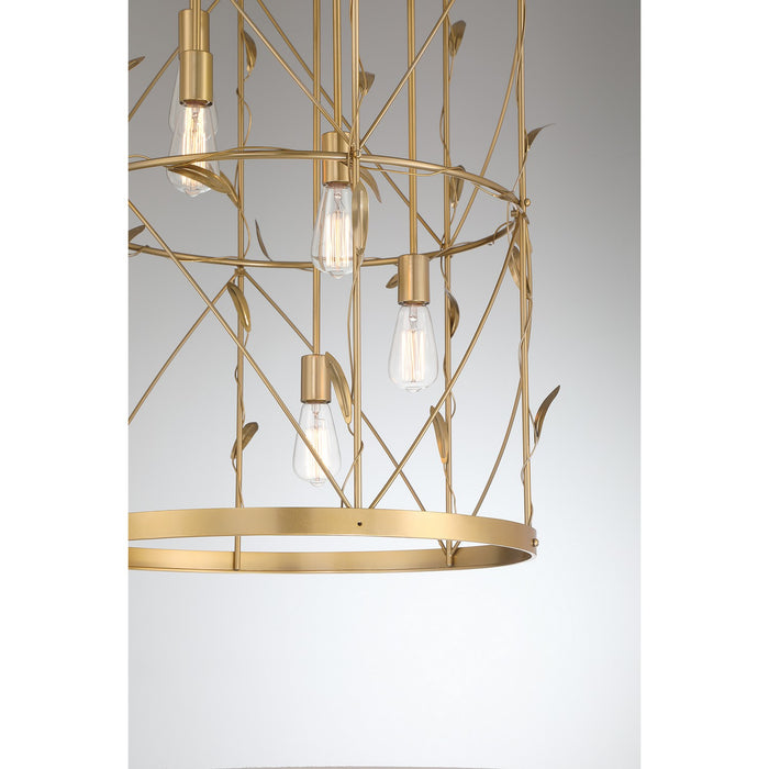 Savoy House 3-6599-5-171 Five Light Pendant, Burnished Brass