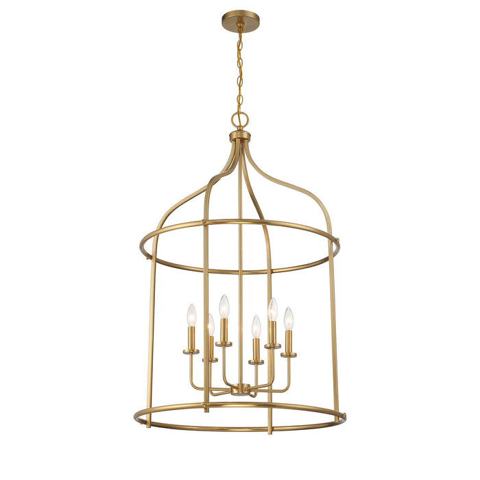 Savoy House 3-7388-6-322 Six Light Pendant, Warm Brass