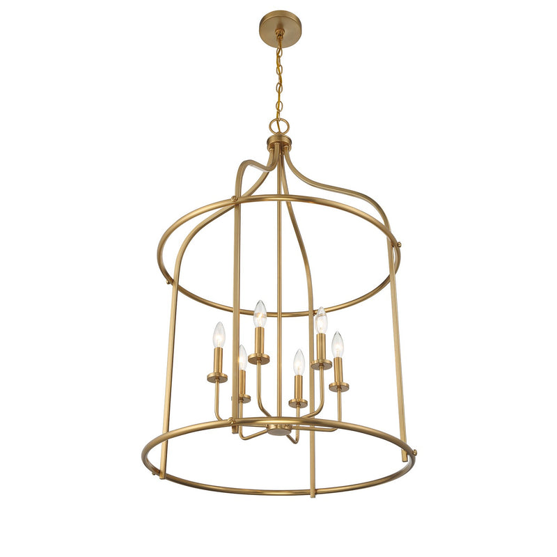 Savoy House 3-7388-6-322 Six Light Pendant, Warm Brass