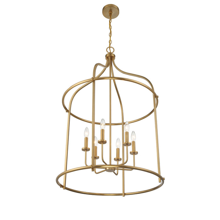 Savoy House 3-7388-6-322 Six Light Pendant, Warm Brass