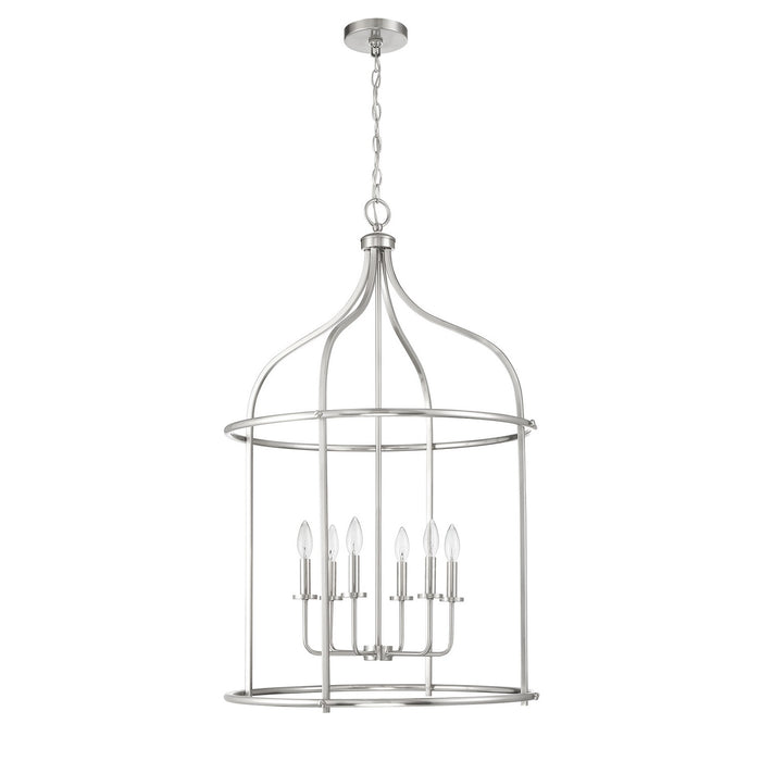 Savoy House 3-7388-6-SN Six Light Pendant, Satin Nickel