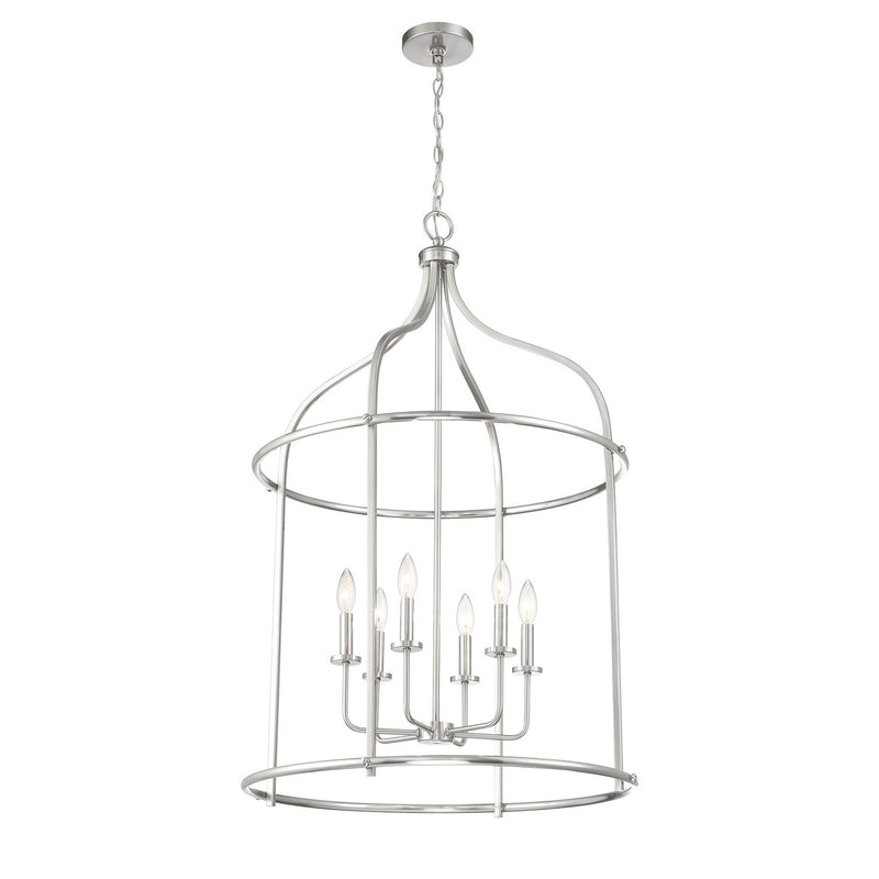 Savoy House 3-7388-6-SN Six Light Pendant, Satin Nickel