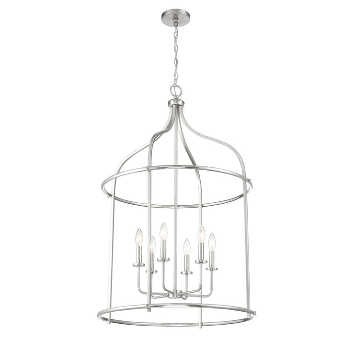 Savoy House 3-7388-6-SN Six Light Pendant, Satin Nickel