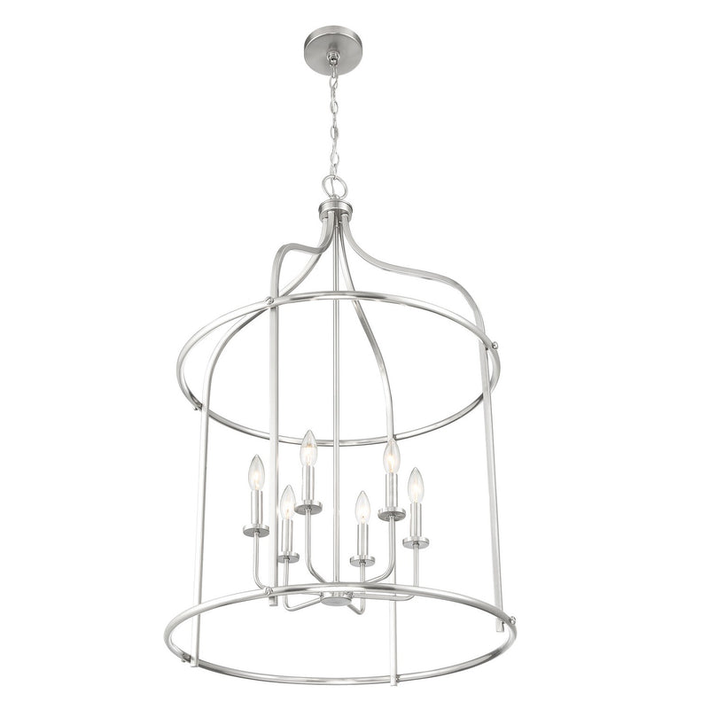 Savoy House 3-7388-6-SN Six Light Pendant, Satin Nickel