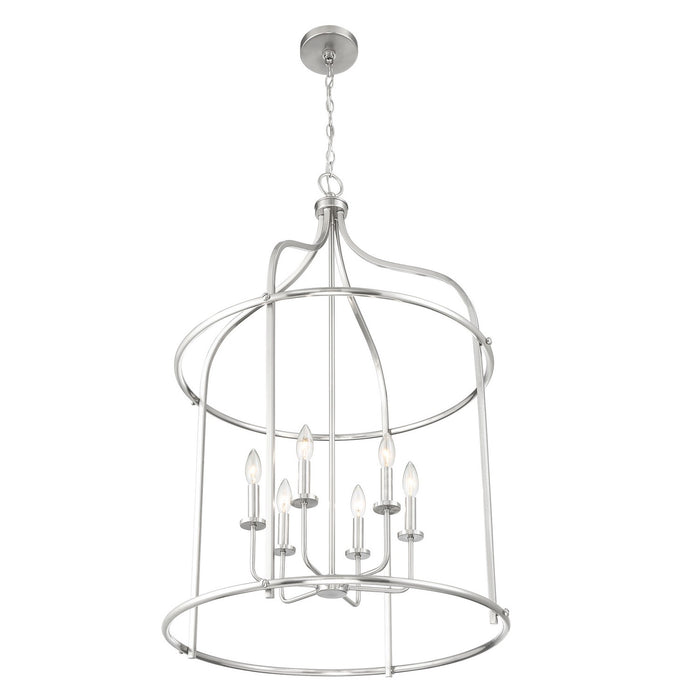 Savoy House 3-7388-6-SN Six Light Pendant, Satin Nickel
