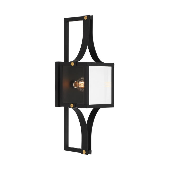 Savoy House 5-472-144 One Light Outdoor Wall Lantern, Matte Black and Weathered Brushed Brass