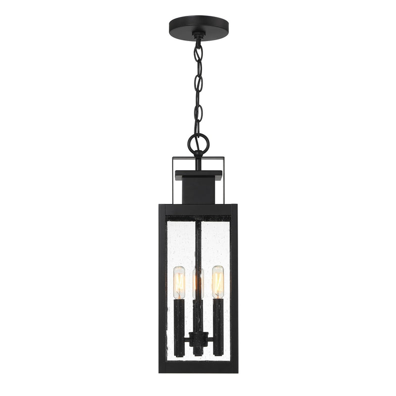 Savoy House 5-827-BK Three Light Outdoor Hanging Lantern, Matte Black