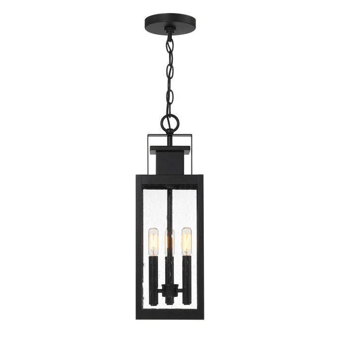 Savoy House 5-827-BK Three Light Outdoor Hanging Lantern, Matte Black