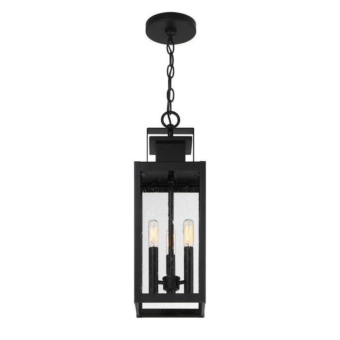 Savoy House 5-827-BK Three Light Outdoor Hanging Lantern, Matte Black