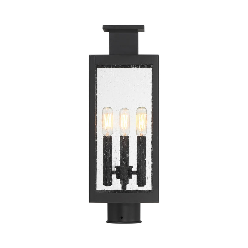 Savoy House 5-828-BK Three Light Outdoor Post Lantern, Matte Black