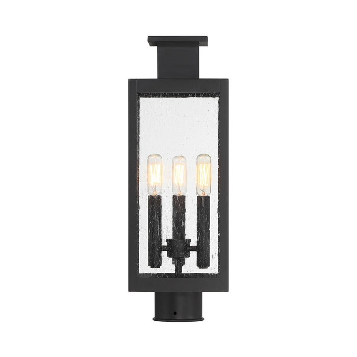 Savoy House 5-828-BK Three Light Outdoor Post Lantern, Matte Black