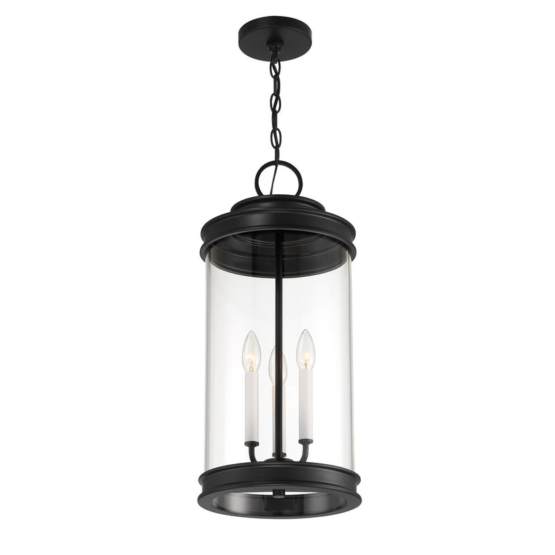 Savoy House 5-901-BK Three Light Outdoor Hanging Lantern, Matte Black
