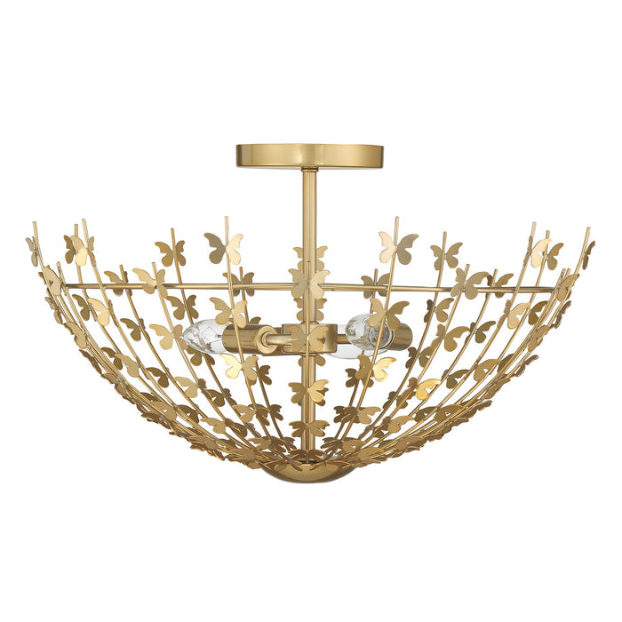 Savoy House 6-4198-3-171 Three Light Semi-Flush Mount, Burnished Brass