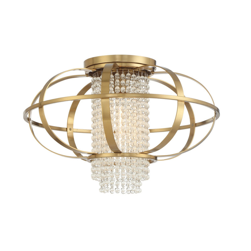 Savoy House 6-5218-1-322 One Light Flush Mount, Warm Brass