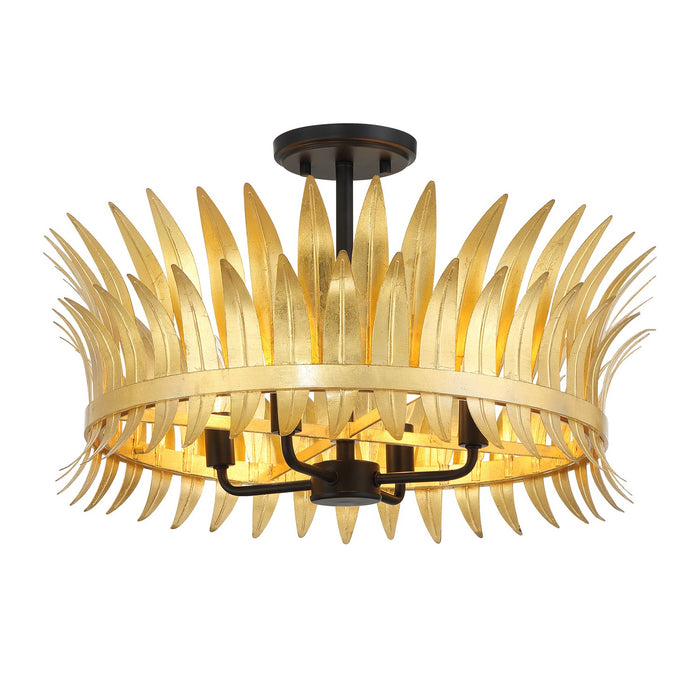 Savoy House 6-7900-4-261 Four Light Semi-Flush Mount, True Gold
