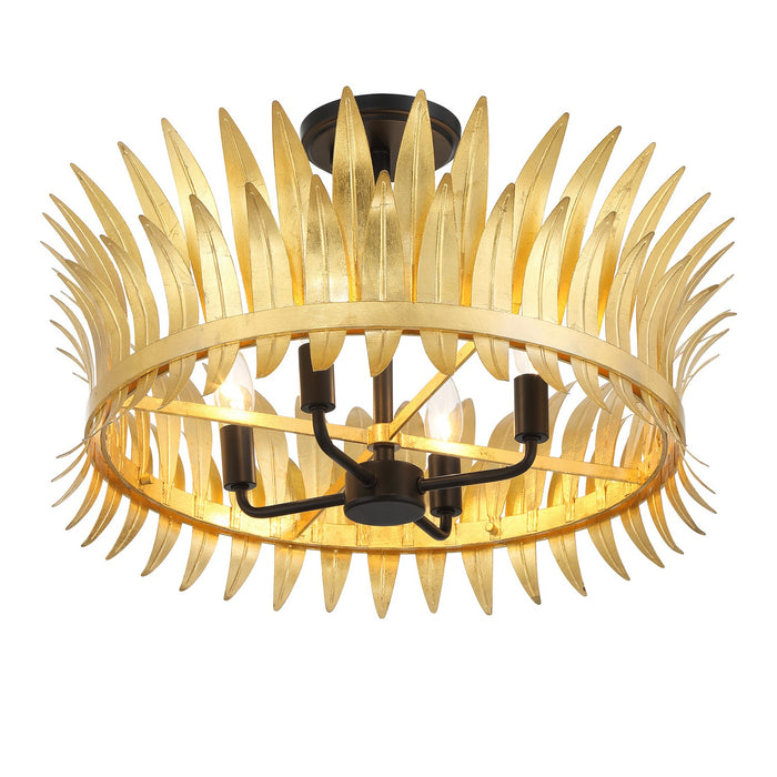 Savoy House 6-7900-4-261 Four Light Semi-Flush Mount, True Gold