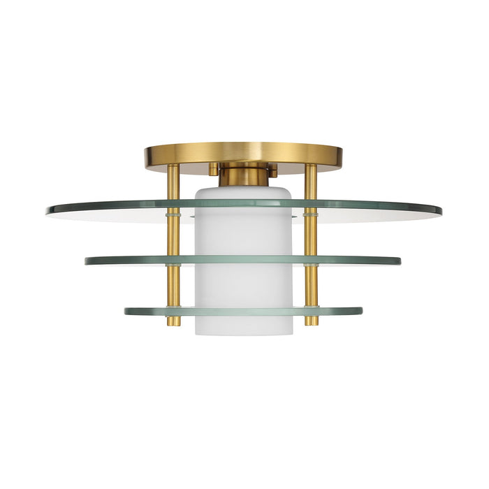 Savoy House 6-8602-1-322 One Light Semi-Flush Mount, Warm Brass
