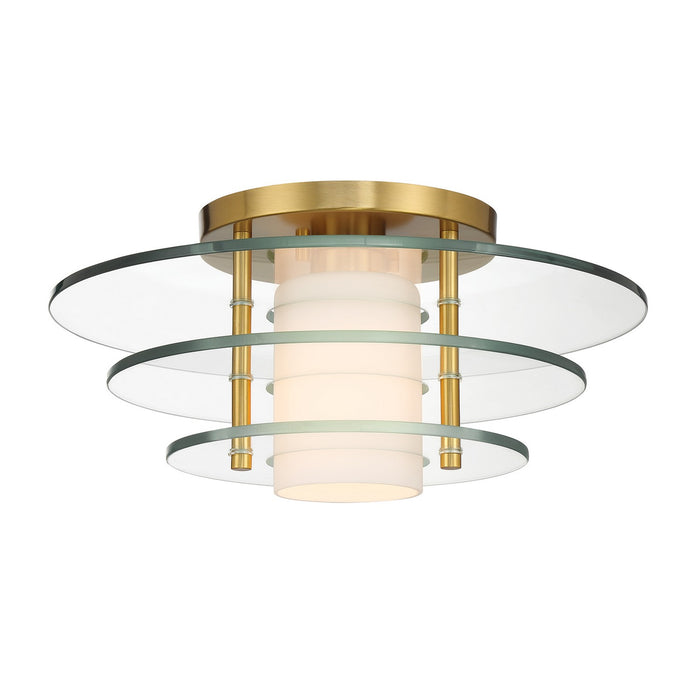 Savoy House 6-8602-1-322 One Light Semi-Flush Mount, Warm Brass