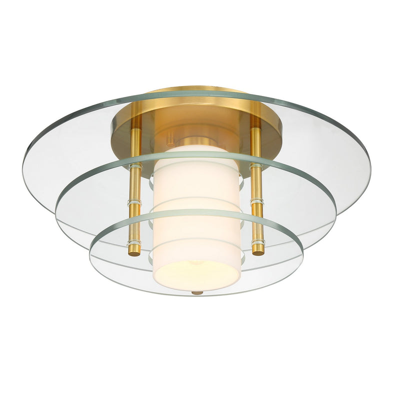 Savoy House 6-8602-1-322 One Light Semi-Flush Mount, Warm Brass