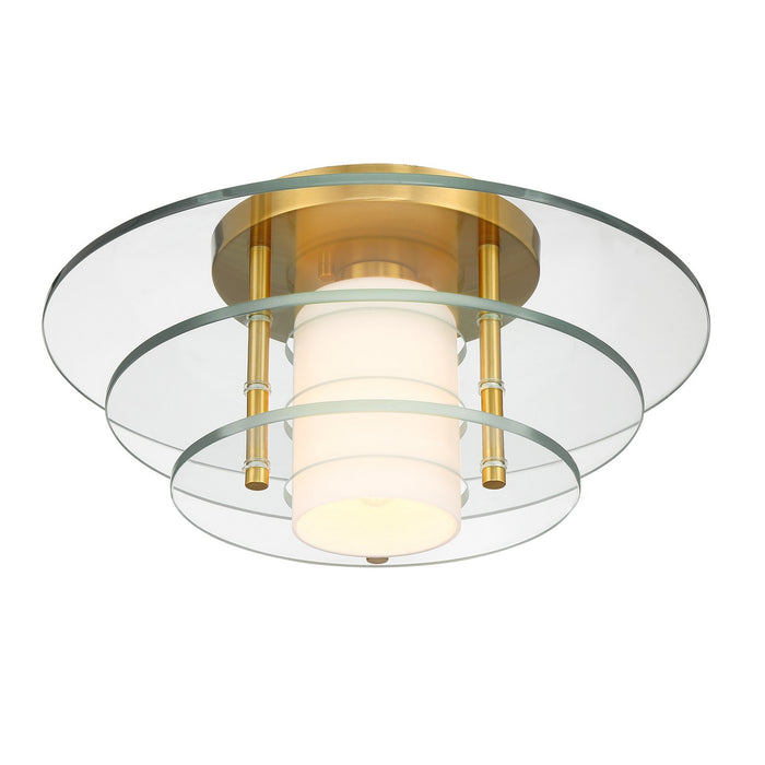 Savoy House 6-8602-1-322 One Light Semi-Flush Mount, Warm Brass