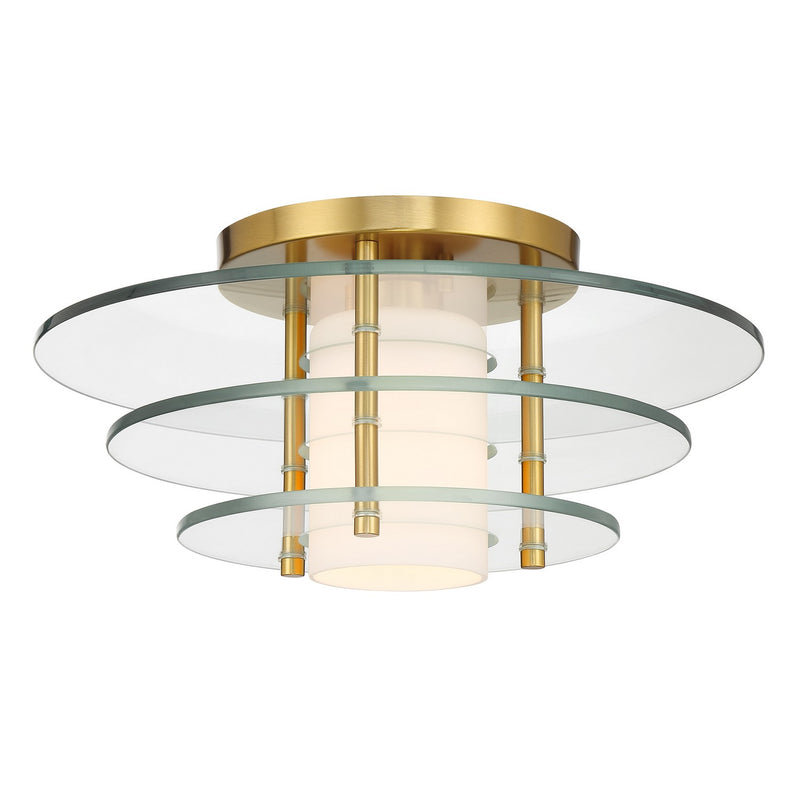 Savoy House 6-8602-1-322 One Light Semi-Flush Mount, Warm Brass