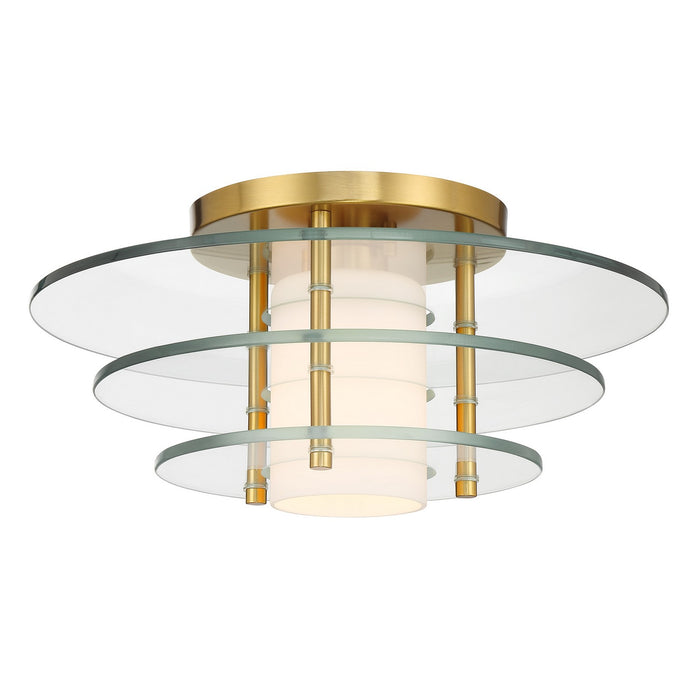 Savoy House 6-8602-1-322 One Light Semi-Flush Mount, Warm Brass