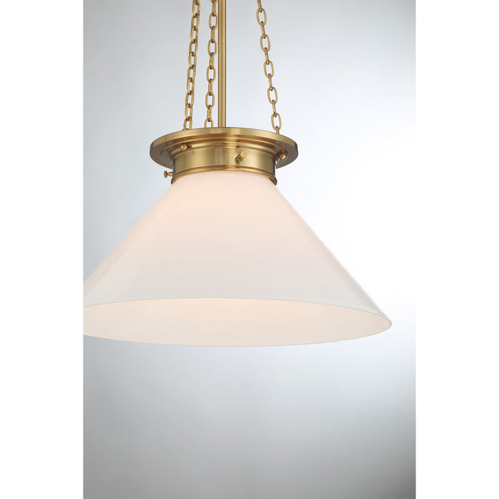 Savoy House 7-1011-1-322 One Light Pendant, Warm Brass