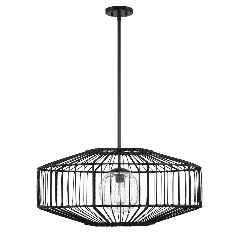 Savoy House 7-1429-1-89 One Light Pendant, Matte Black