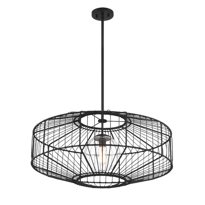 Savoy House 7-1429-1-89 One Light Pendant, Matte Black