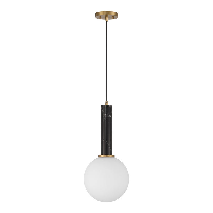 Savoy House 7-2902-1-263 One Light Pendant, Black Marble with Warm Brass