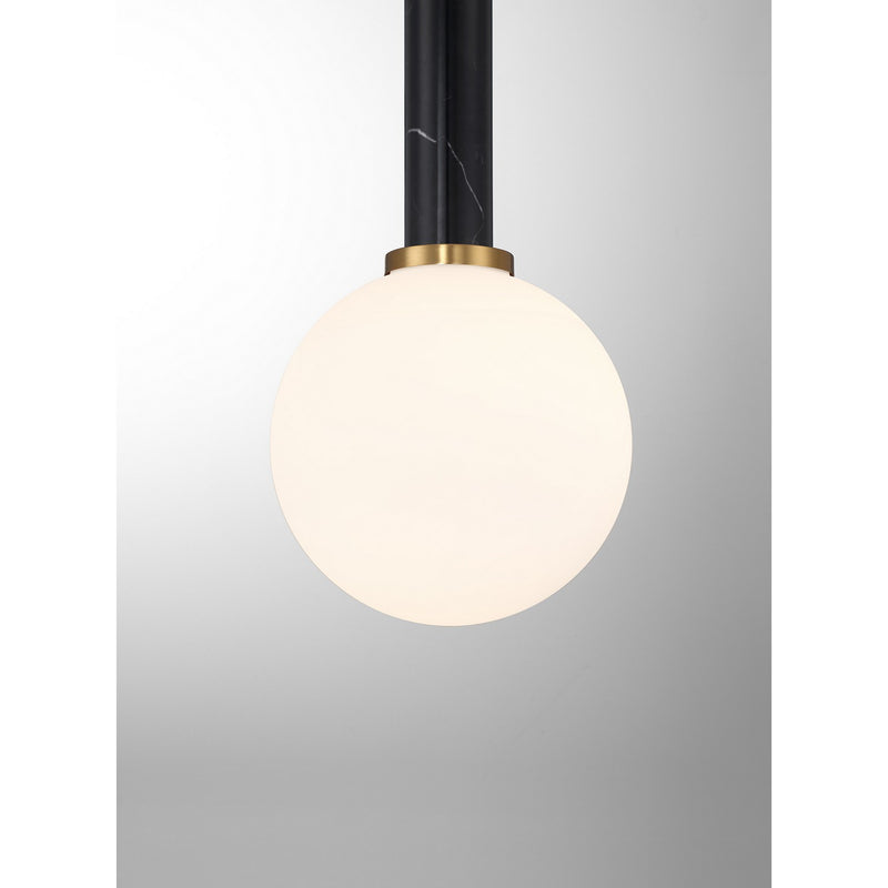 Savoy House 7-2902-1-263 One Light Pendant, Black Marble with Warm Brass
