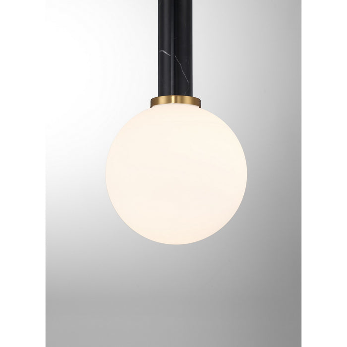 Savoy House 7-2902-1-263 One Light Pendant, Black Marble with Warm Brass