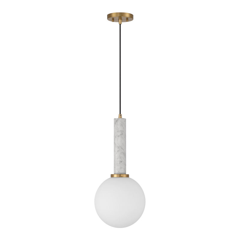 Savoy House 7-2902-1-264 One Light Pendant, White Marble with Warm Brass