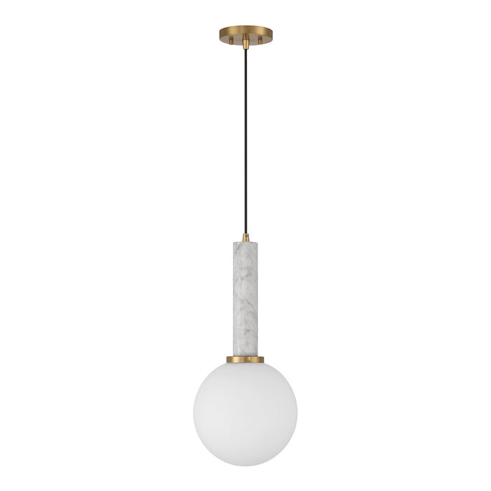 Savoy House 7-2902-1-264 One Light Pendant, White Marble with Warm Brass