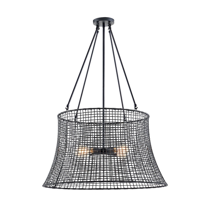 Savoy House 7-6192-4-89 Four Light Outdoor Chandelier, Matte Black