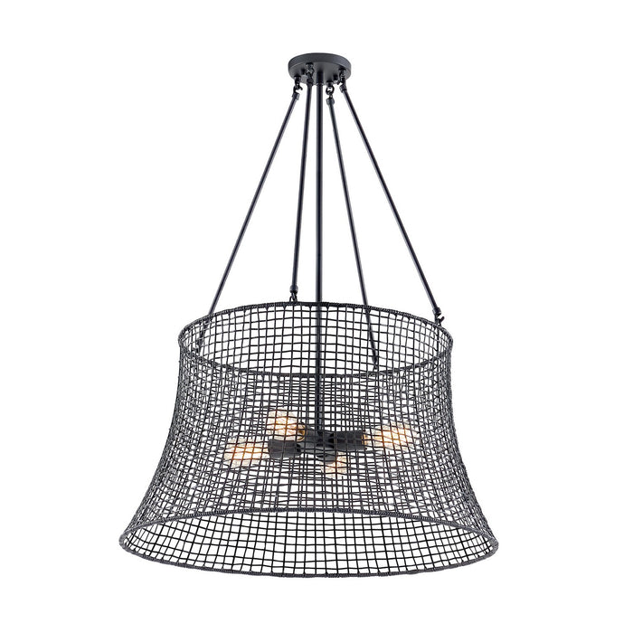 Savoy House 7-6192-4-89 Four Light Outdoor Chandelier, Matte Black