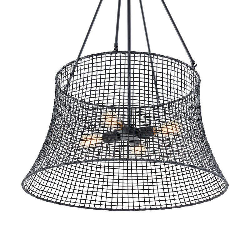 Savoy House 7-6192-4-89 Four Light Outdoor Chandelier, Matte Black