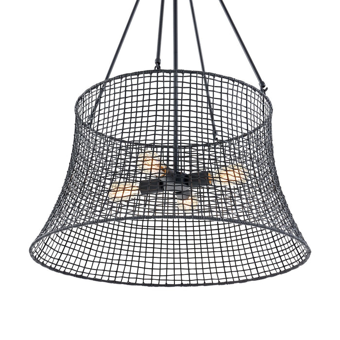 Savoy House 7-6192-4-89 Four Light Outdoor Chandelier, Matte Black