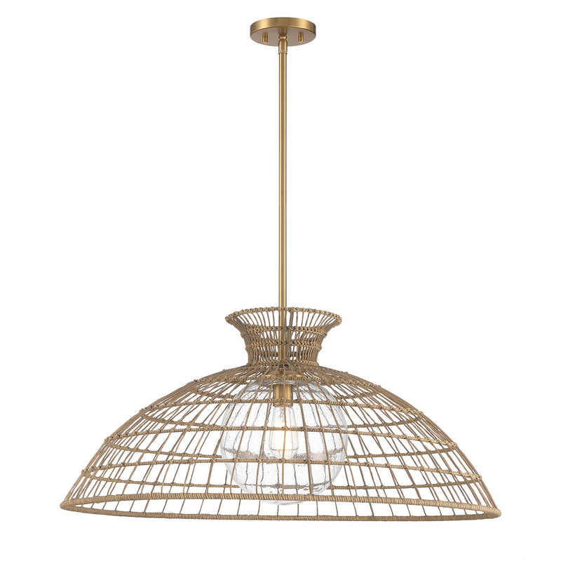 Savoy House 7-6427-1-322 One Light Pendant, Warm Brass