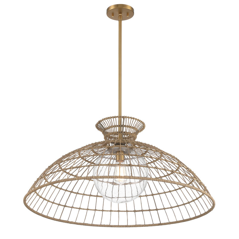 Savoy House 7-6427-1-322 One Light Pendant, Warm Brass