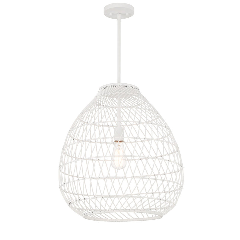 Savoy House 7-7681-1-83 One Light Pendant, Bisque White